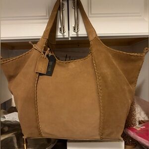 Elegant Tan Suede Tote Bag